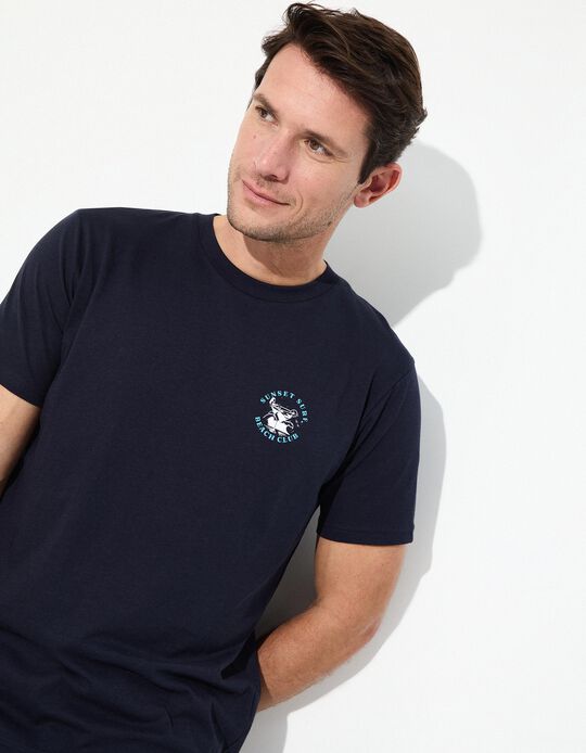 Comprar Online T-shirt Jersey, Homem, Azul Escuro 