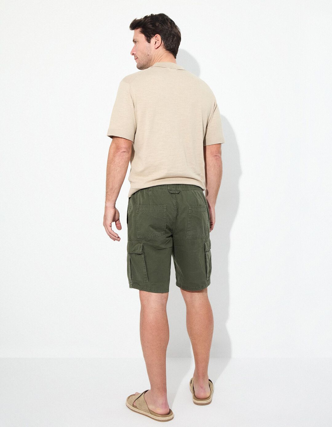 Calções Cargo, Homem, Verde Escuro 