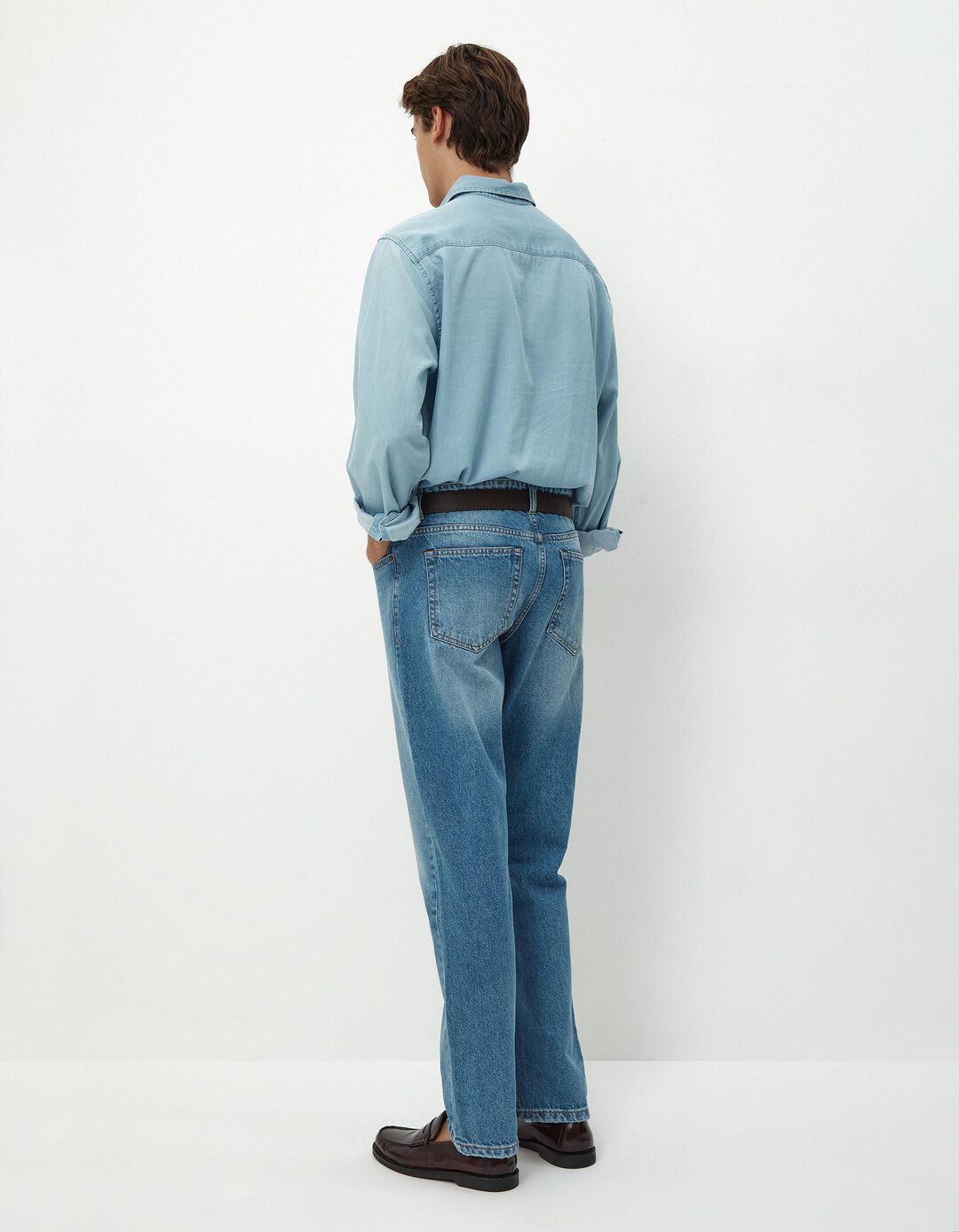 Calças de Ganga Slim Fit, Homem, Azul Claro