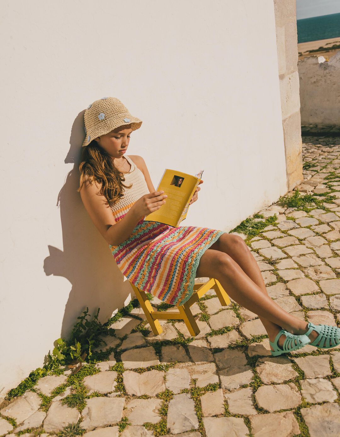Vestido em Crochet, Menina, Rosa