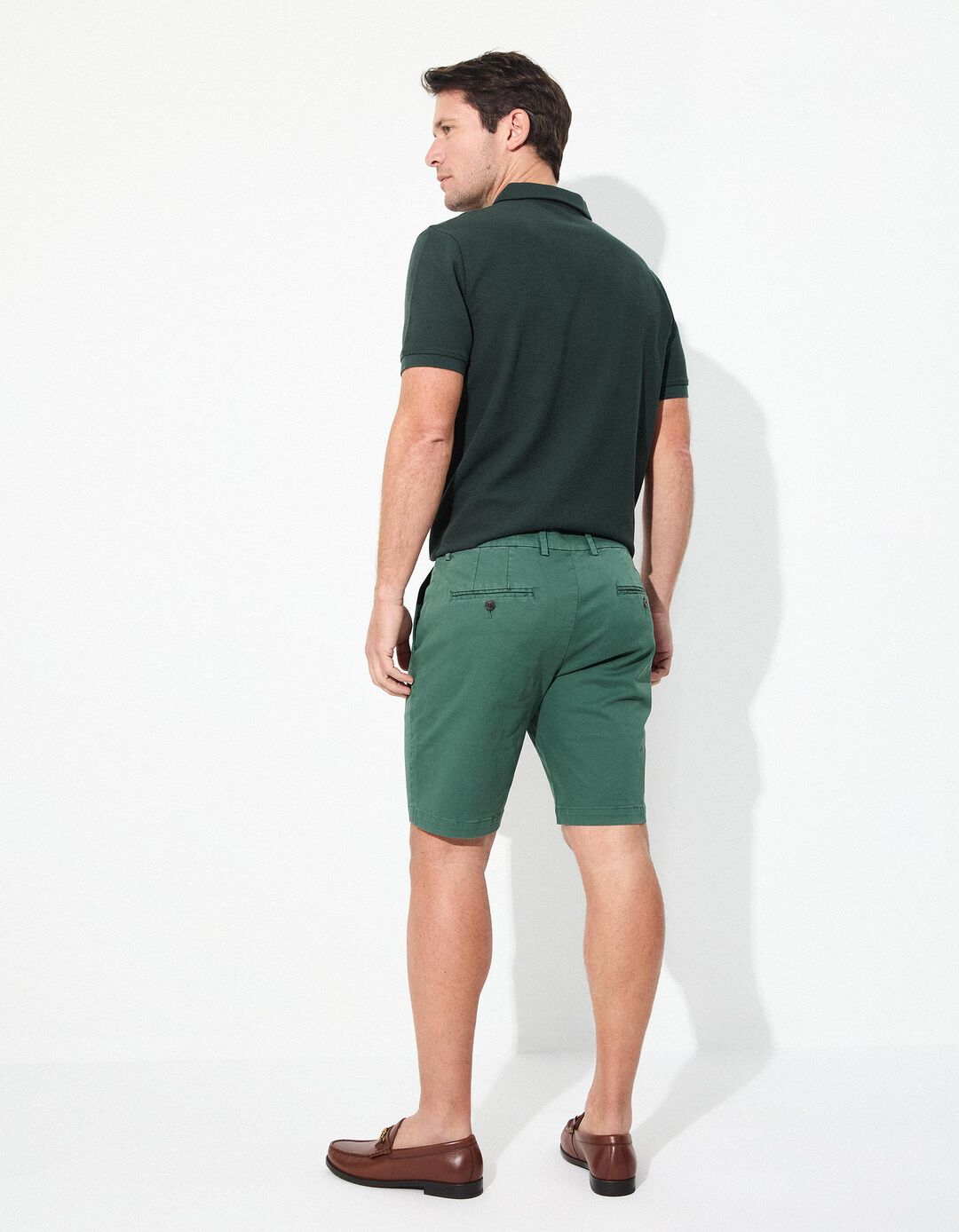 Calções 'Slim fit', Homem, Verde Escuro