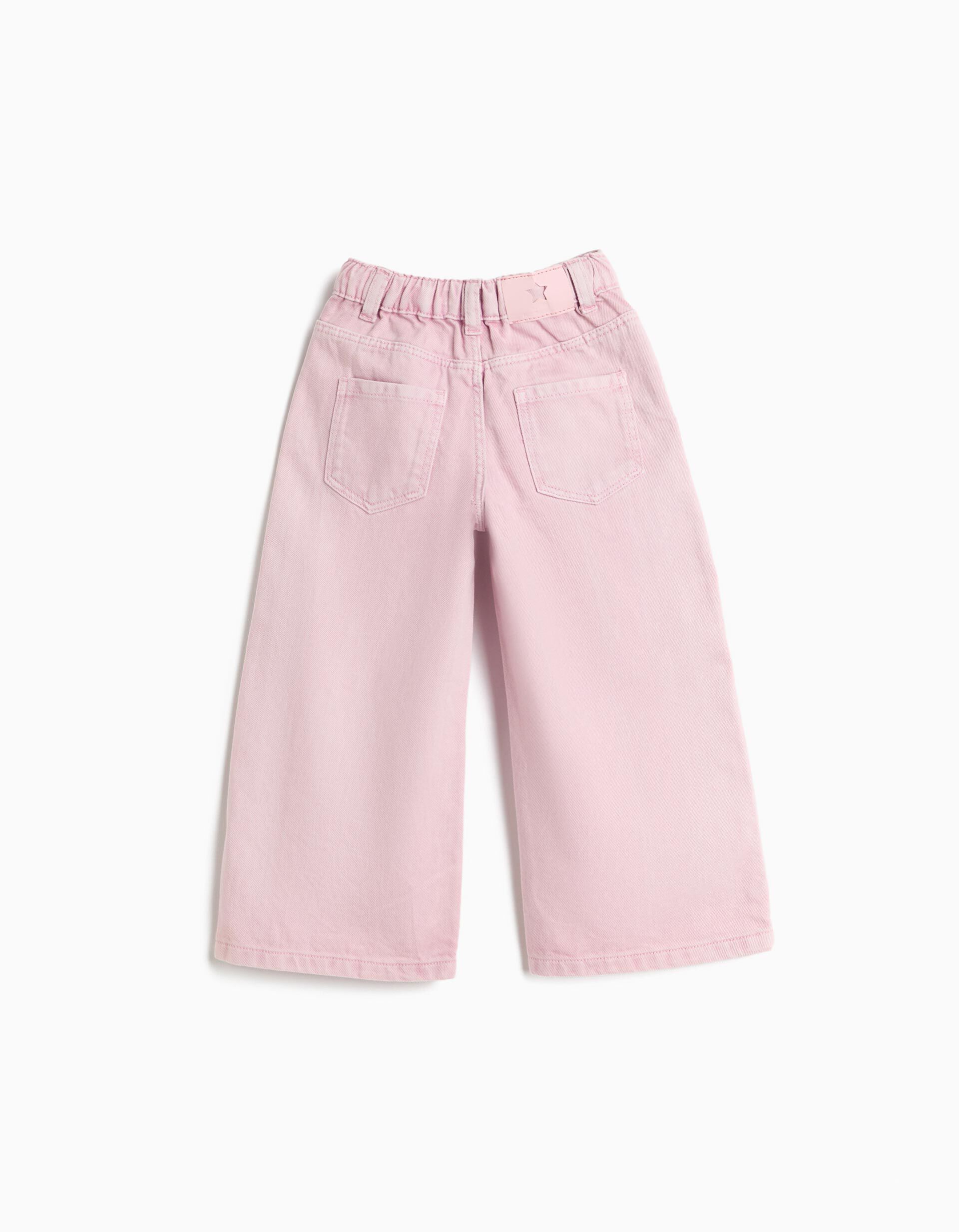 Comprar Online Cal&ccedil;as Wide Leg, Menina, Rosa Claro
