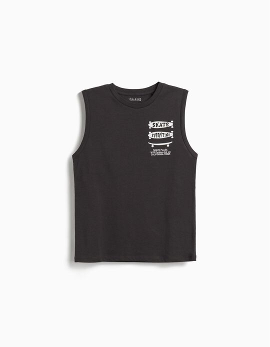 Comprar Online T-shirt sem Mangas, Menino, Cinzento Escuro