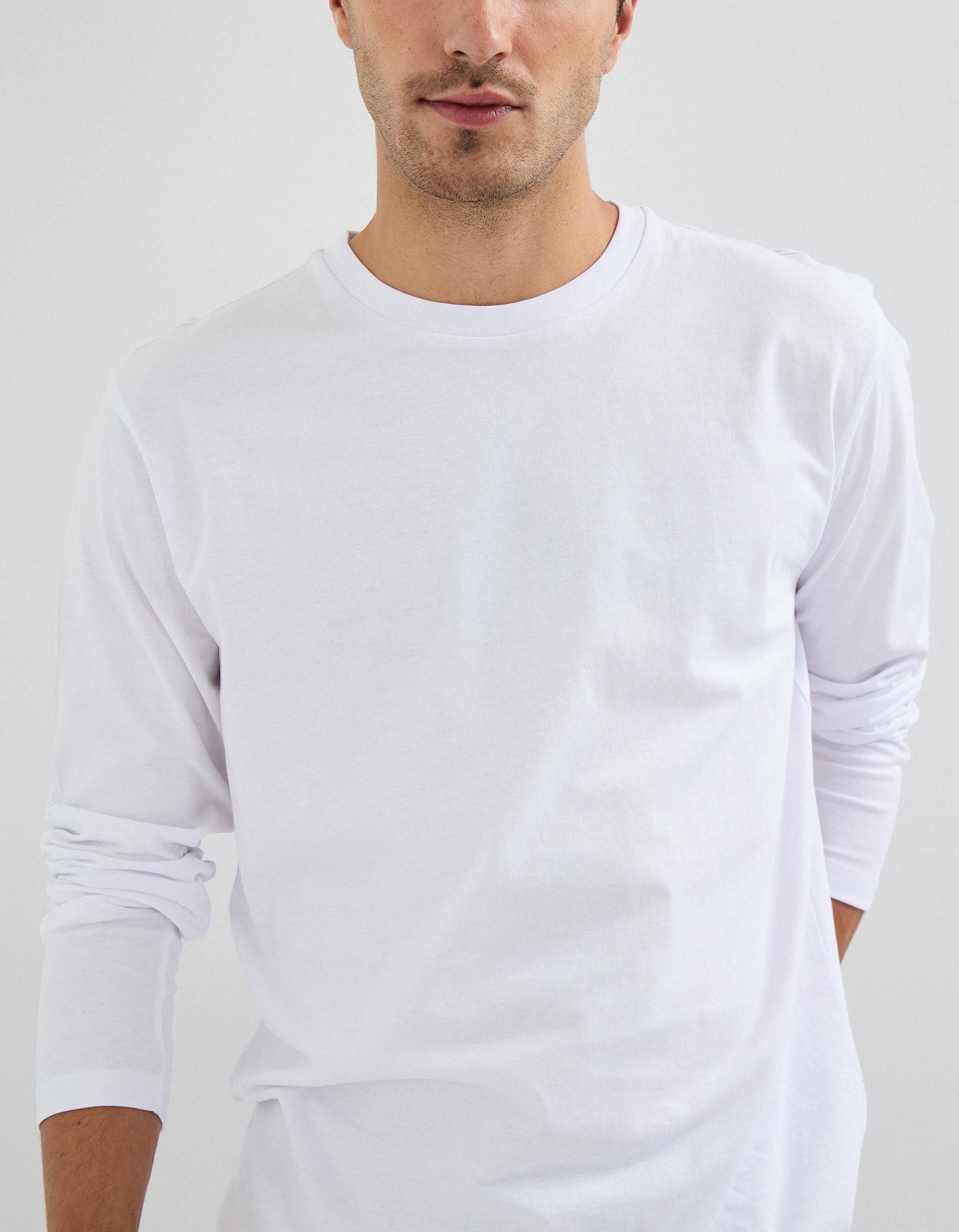 Comprar Online T-shirt de Manga Comprida, Homem, Branco
