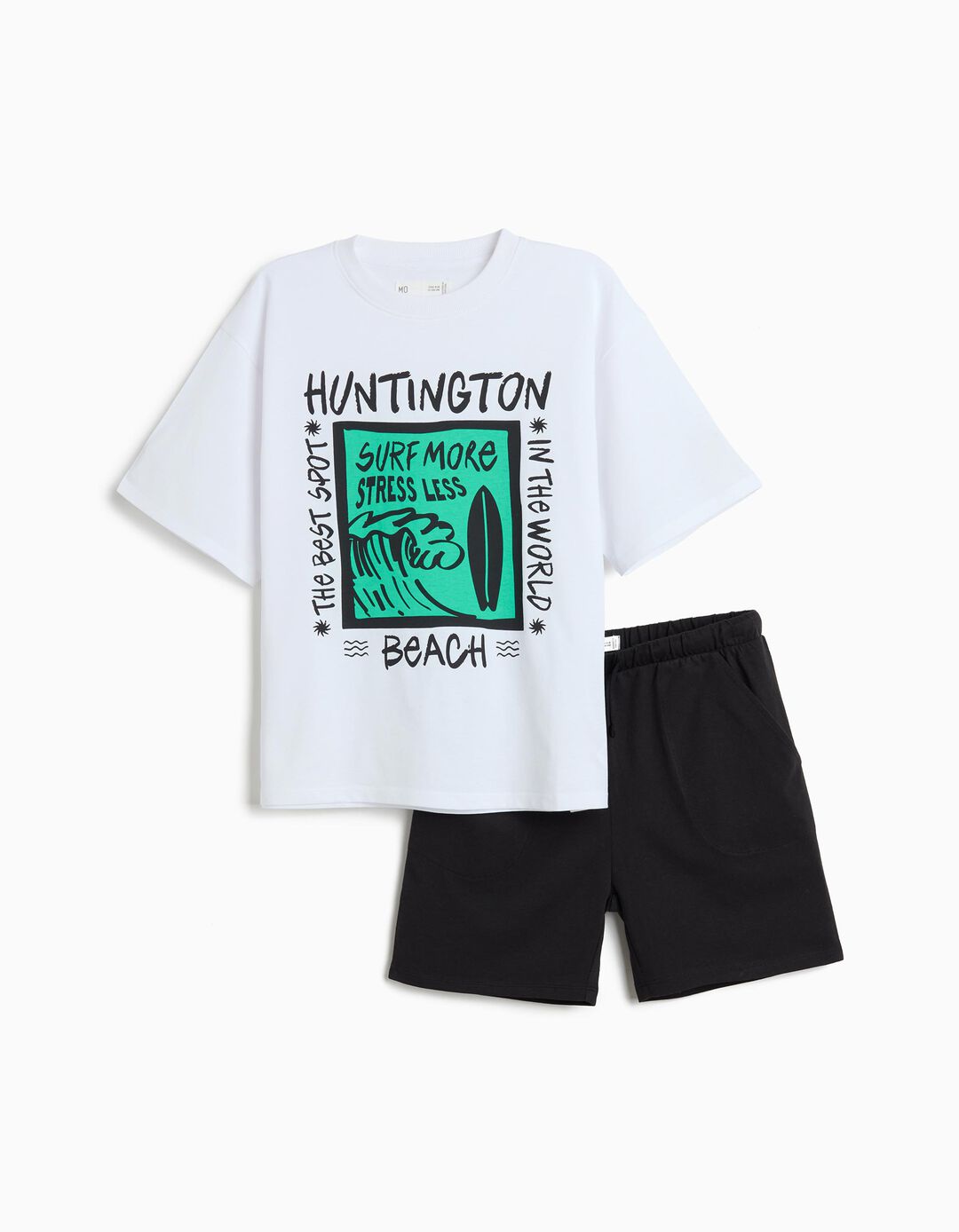 Conjunto T-shirt e Cal&ccedil;&otilde;es, Menino, Preto