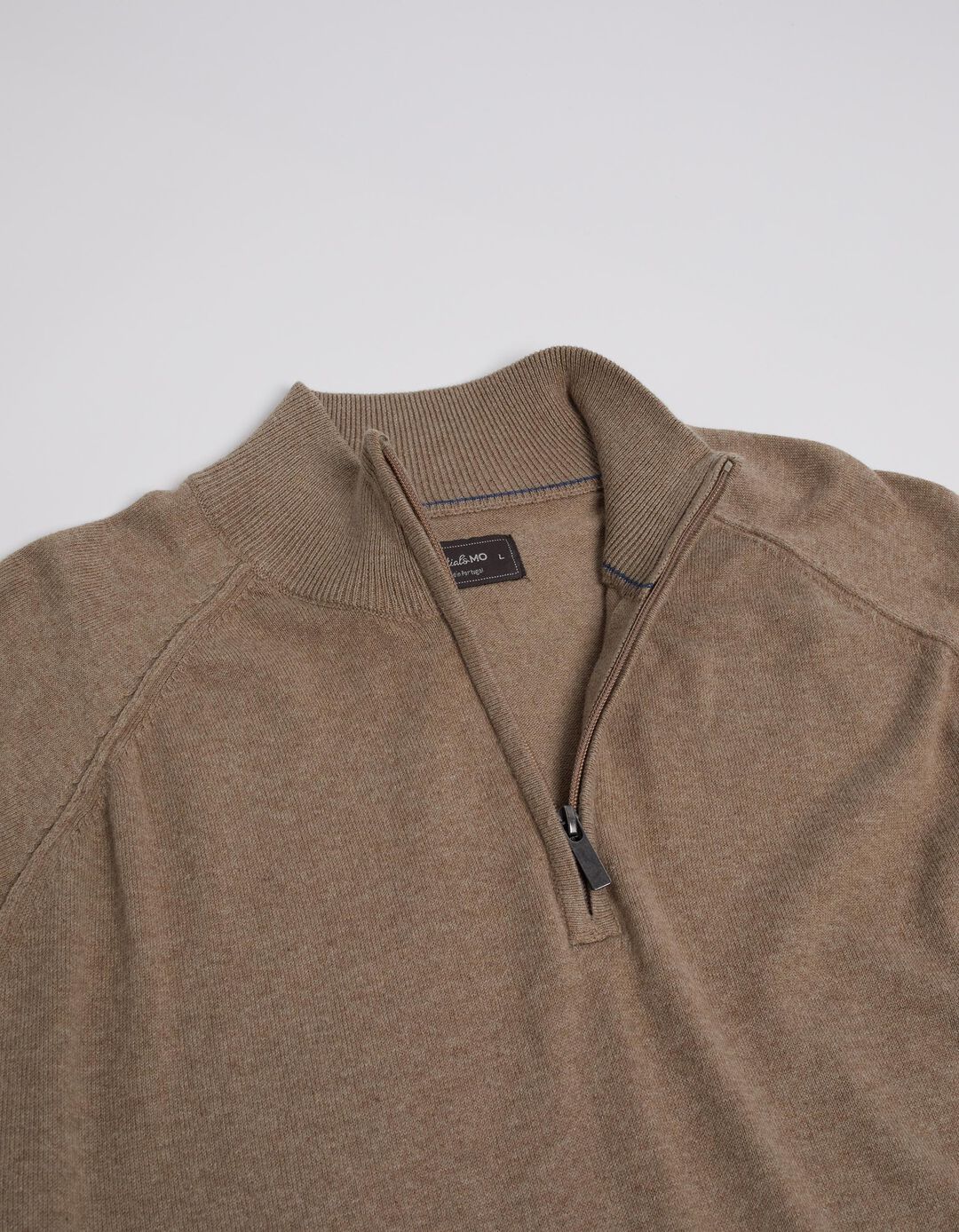 Camisola de Malha Fecho de Correr, Homem, Castanho Claro