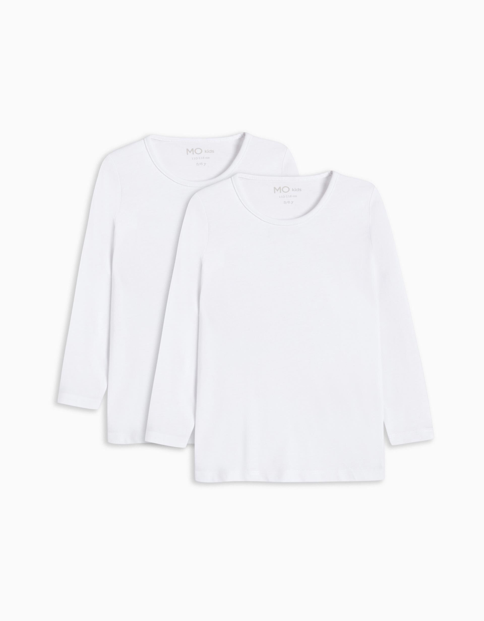 Comprar Online Pack 2 Camisolas Interiores de Manga Comprida, Menina, Branco