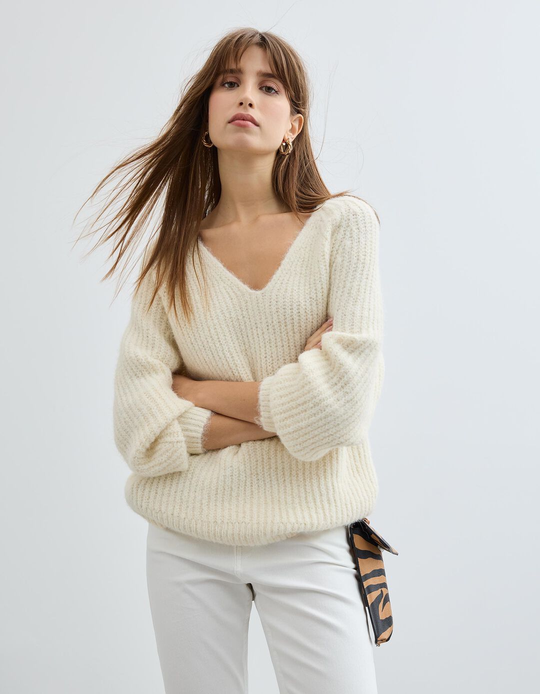 Camisola com L&atilde;, Mulher, Cru