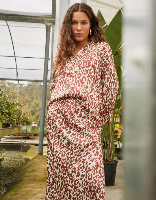 Comprar Online Saia Comprida de Cetim, Mulher, Vermelho Escuro