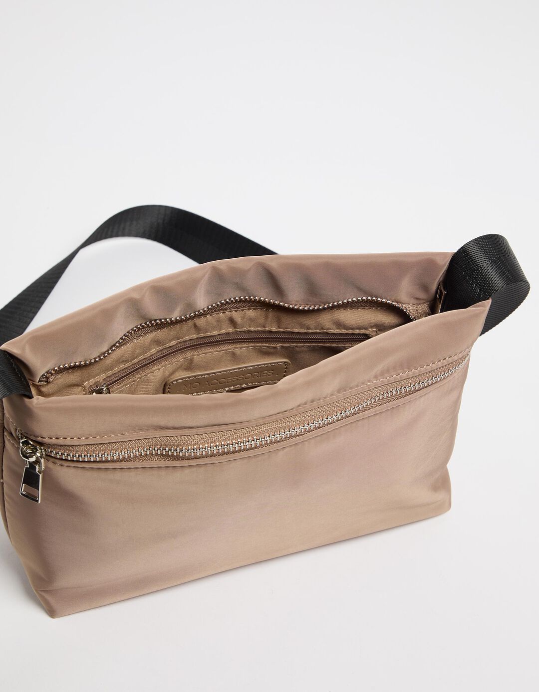 Mala Tiracolo Nylon, Mulher, Bege