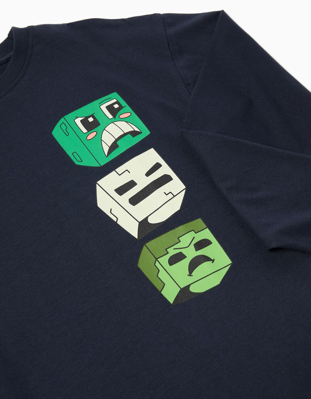 T-shirt de Manga Comprida 'Minecraft', Menino, Azul Escuro 