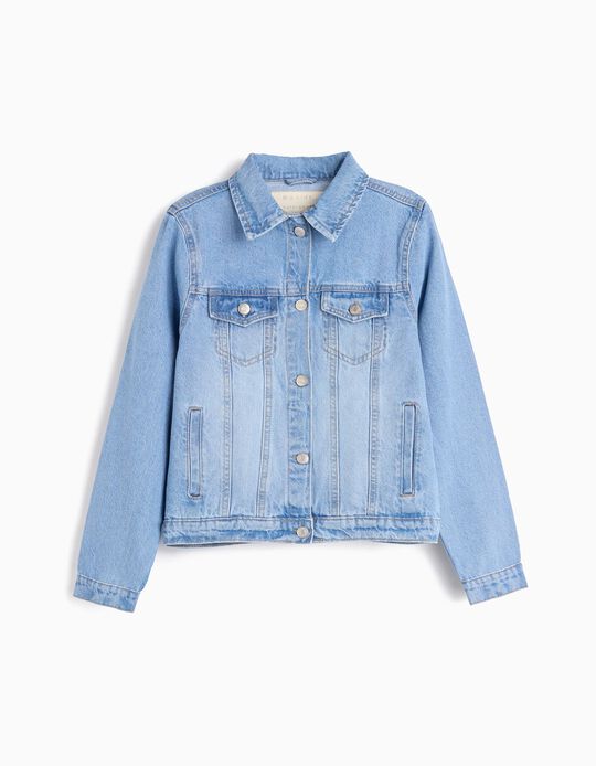 Comprar Online Casaco de Ganga, Menina, Azul Claro