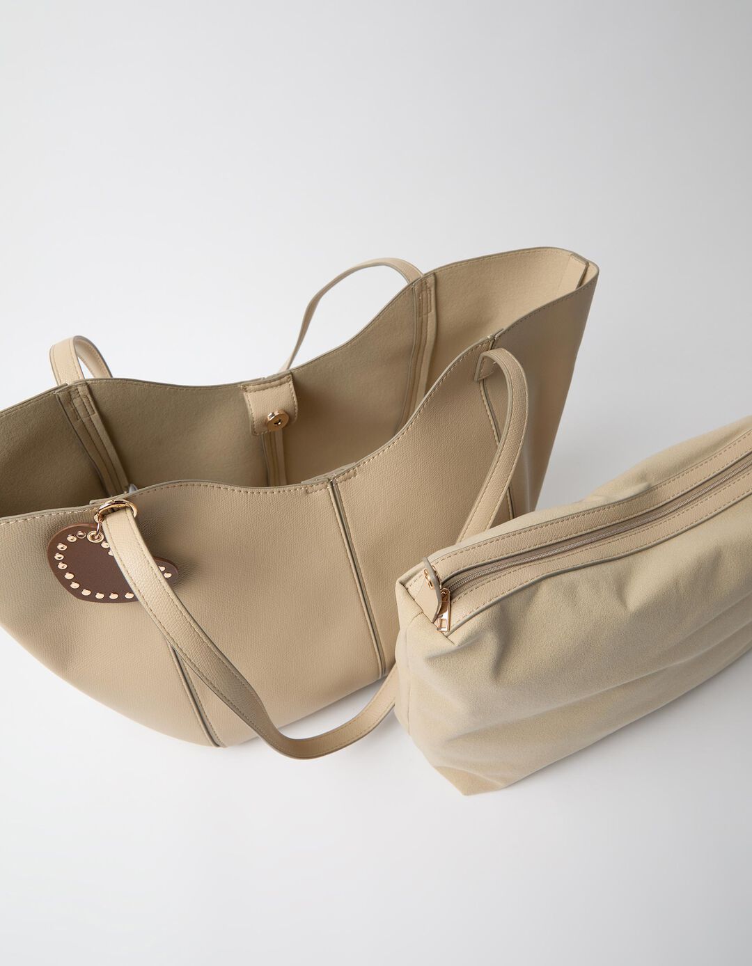 Mala Shopper Com Pendente, Mulher, Bege