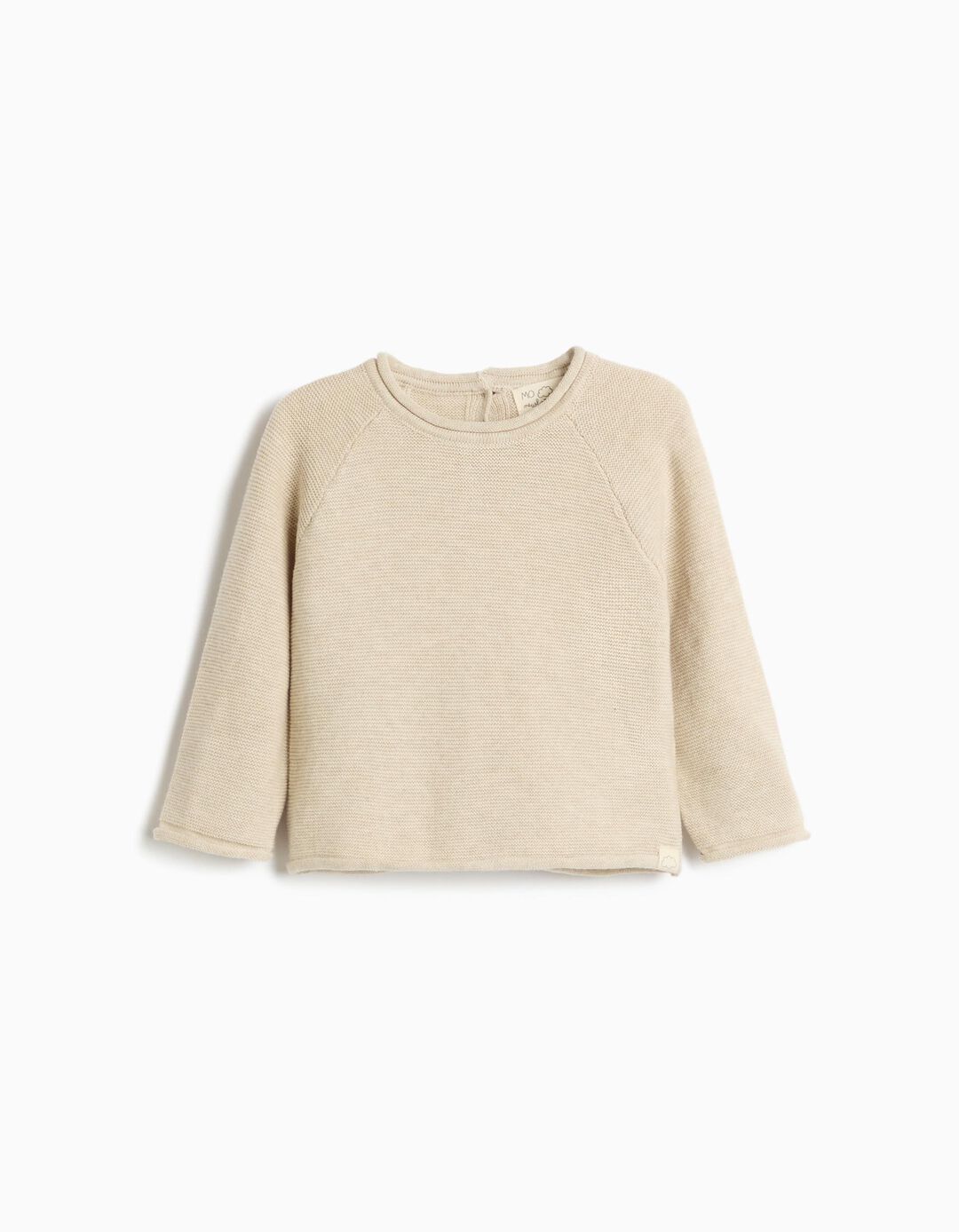 Sweatshirt De Malha, Rec&eacute;m-Nascido, Bege Claro