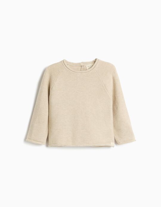 Comprar Online Sweatshirt De Malha, Rec&eacute;m-Nascido, Bege Claro