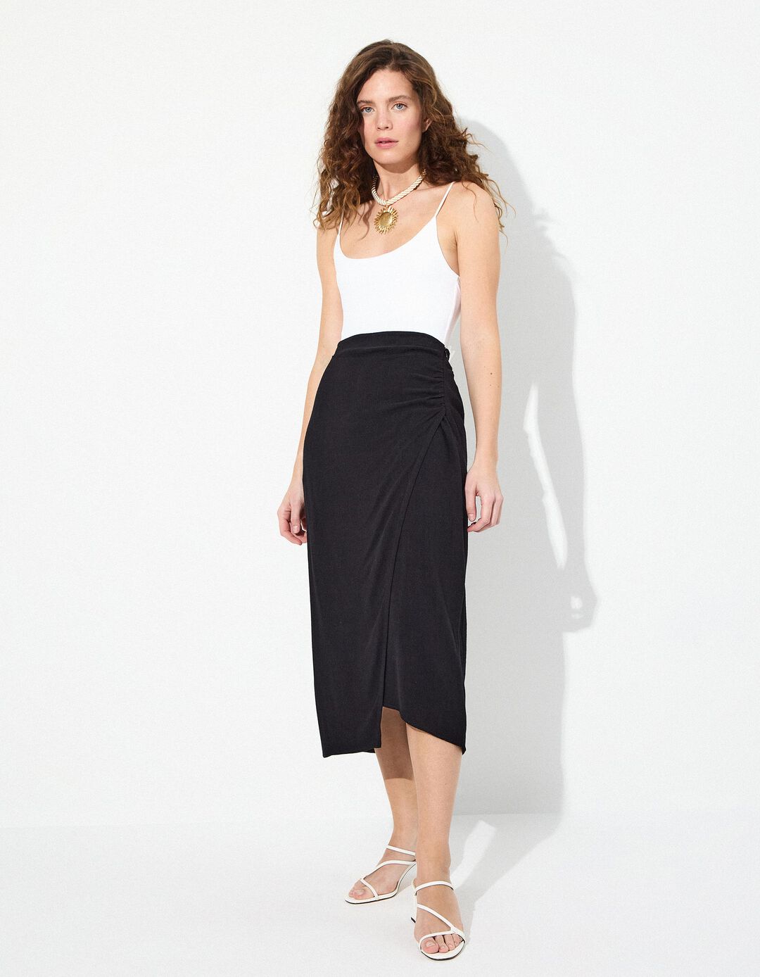Saia Midi, Mulher, Preto