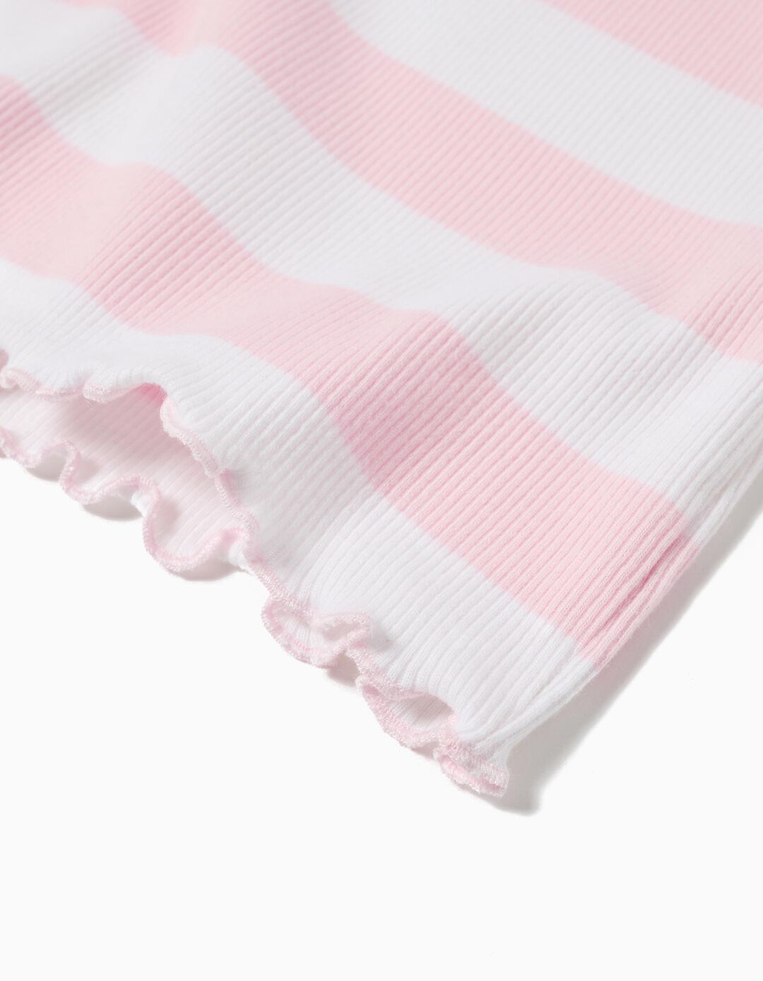 T-shirt Riscas, Menina, Rosa Claro 