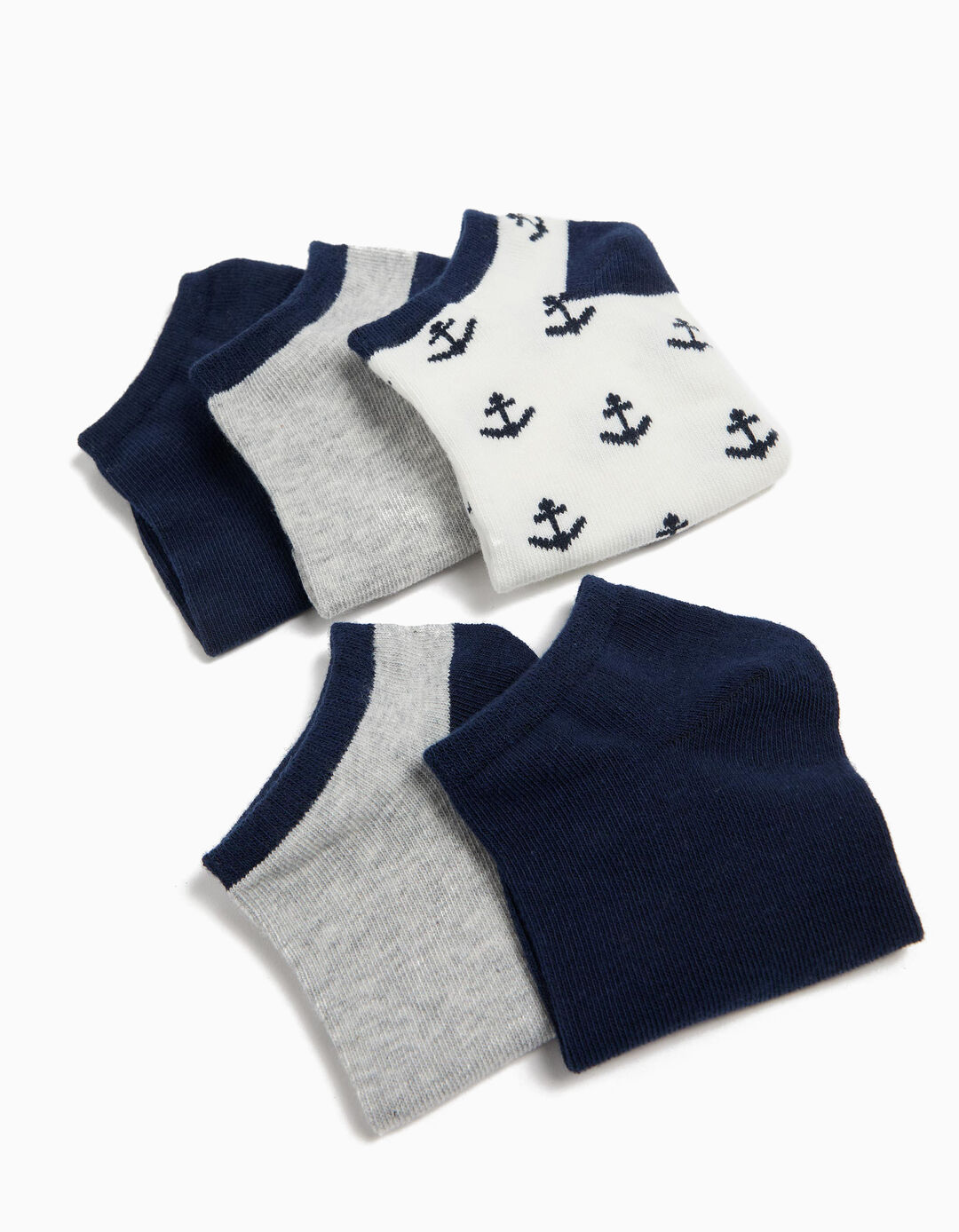 Pack 5 Pares de Meias Tornozelo, Menino, Multicor