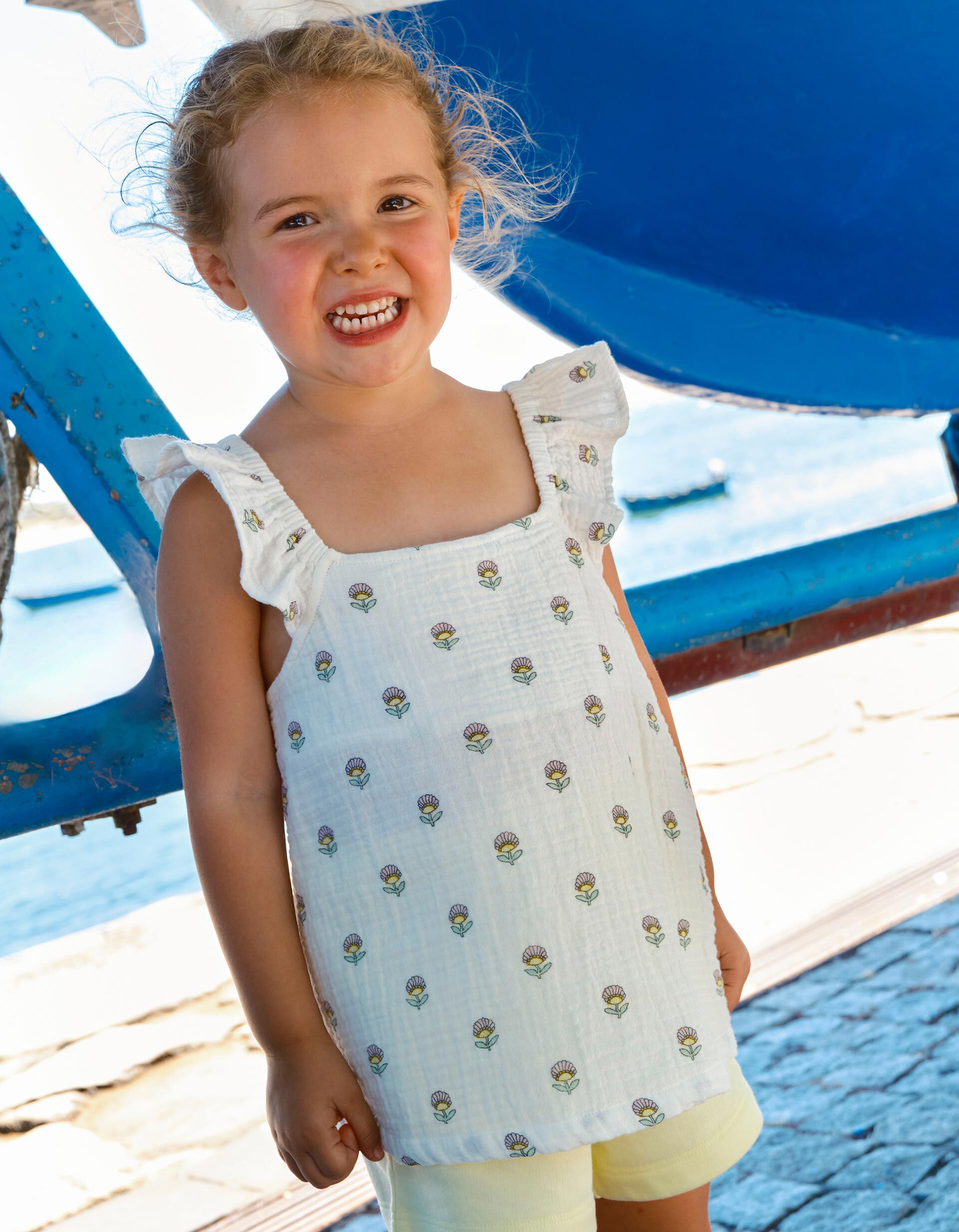 Top De Folhos, Menina, Branco