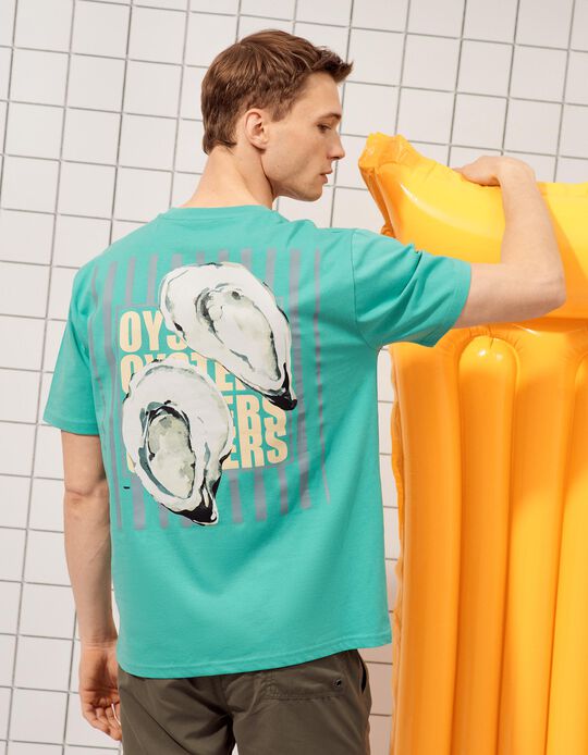 Comprar Online T-shirt Estampada, Homem, Azul