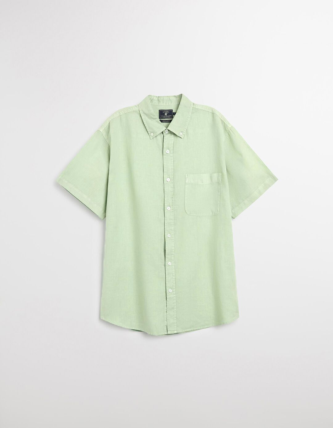 Camisa com Linho, Homem, Verde Claro