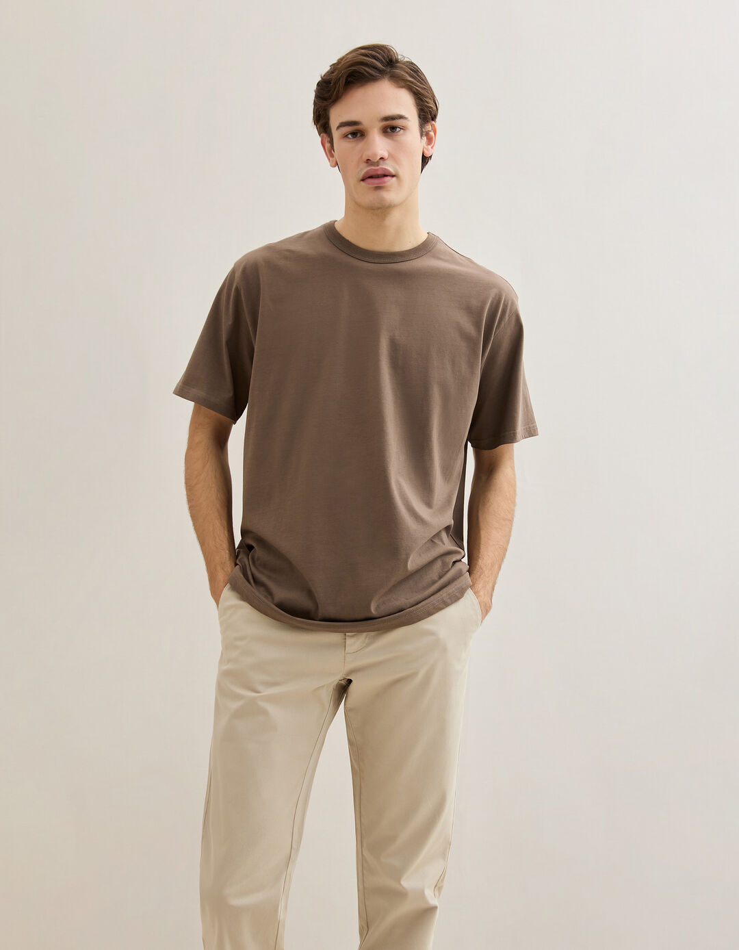 T-shirt Heavy Jersey, Homem, Castanho