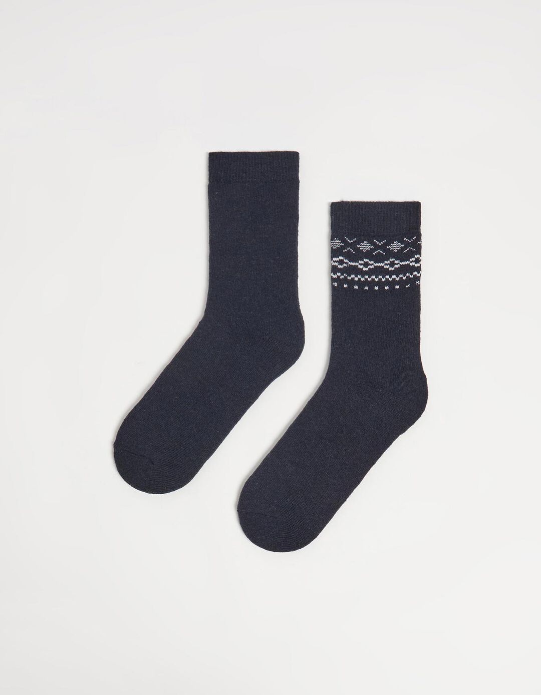 Pack 2 Pares de Meias Mistura de Lã, Homem, Azul Escuro