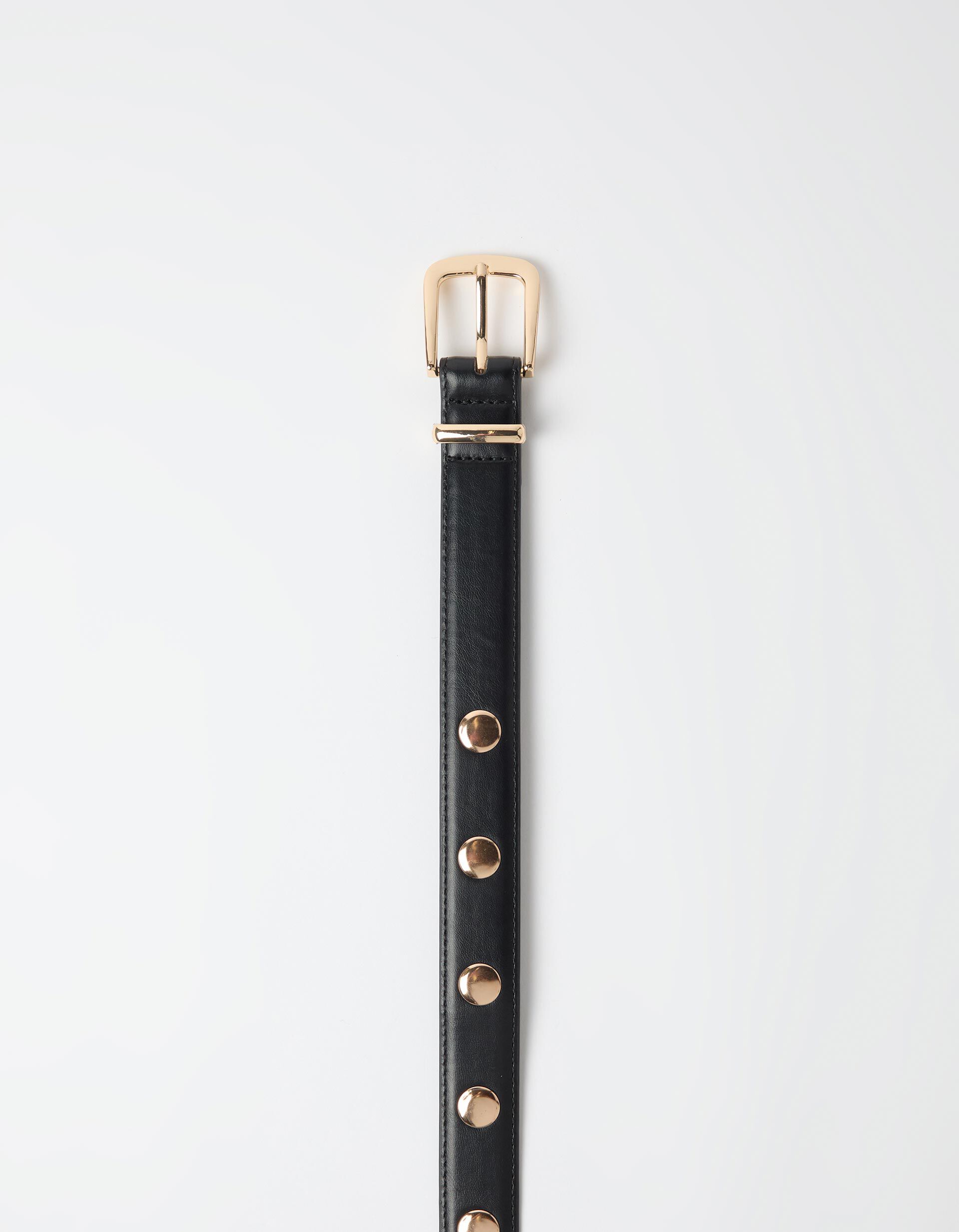Comprar Online Cinto Fino Com Tachas, Mulher, Preto