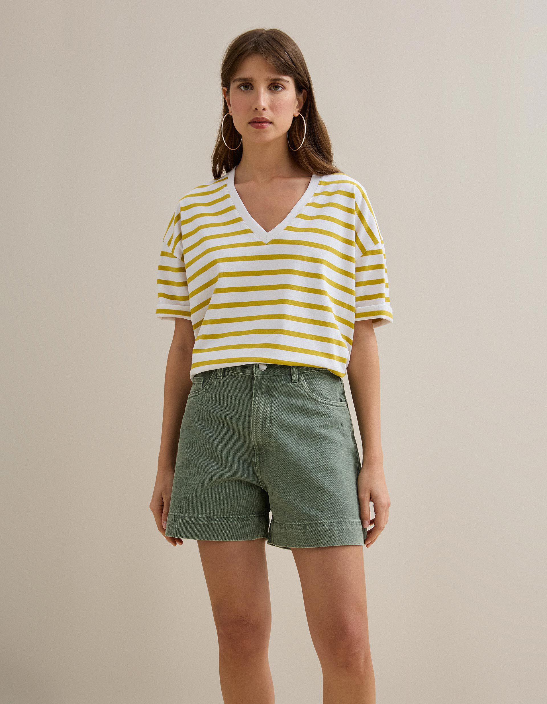 Comprar Online T-shirt Riscas, Mulher, Amarelo