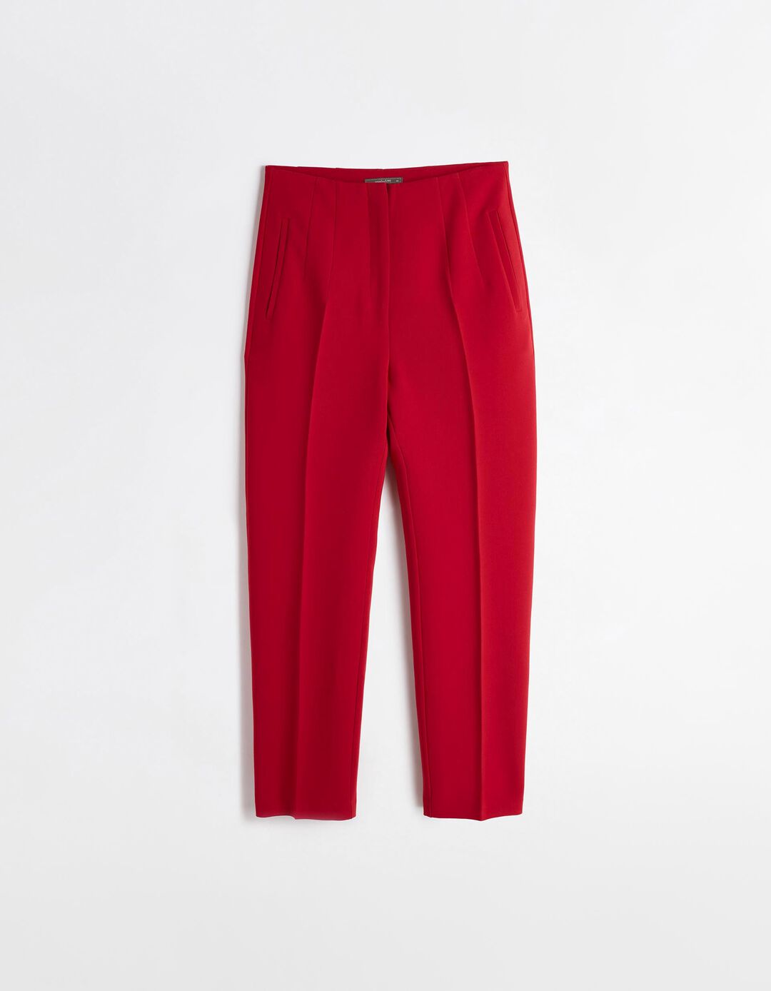 Calças Cintura Subida, Mulher, Vermelho Escuro 
