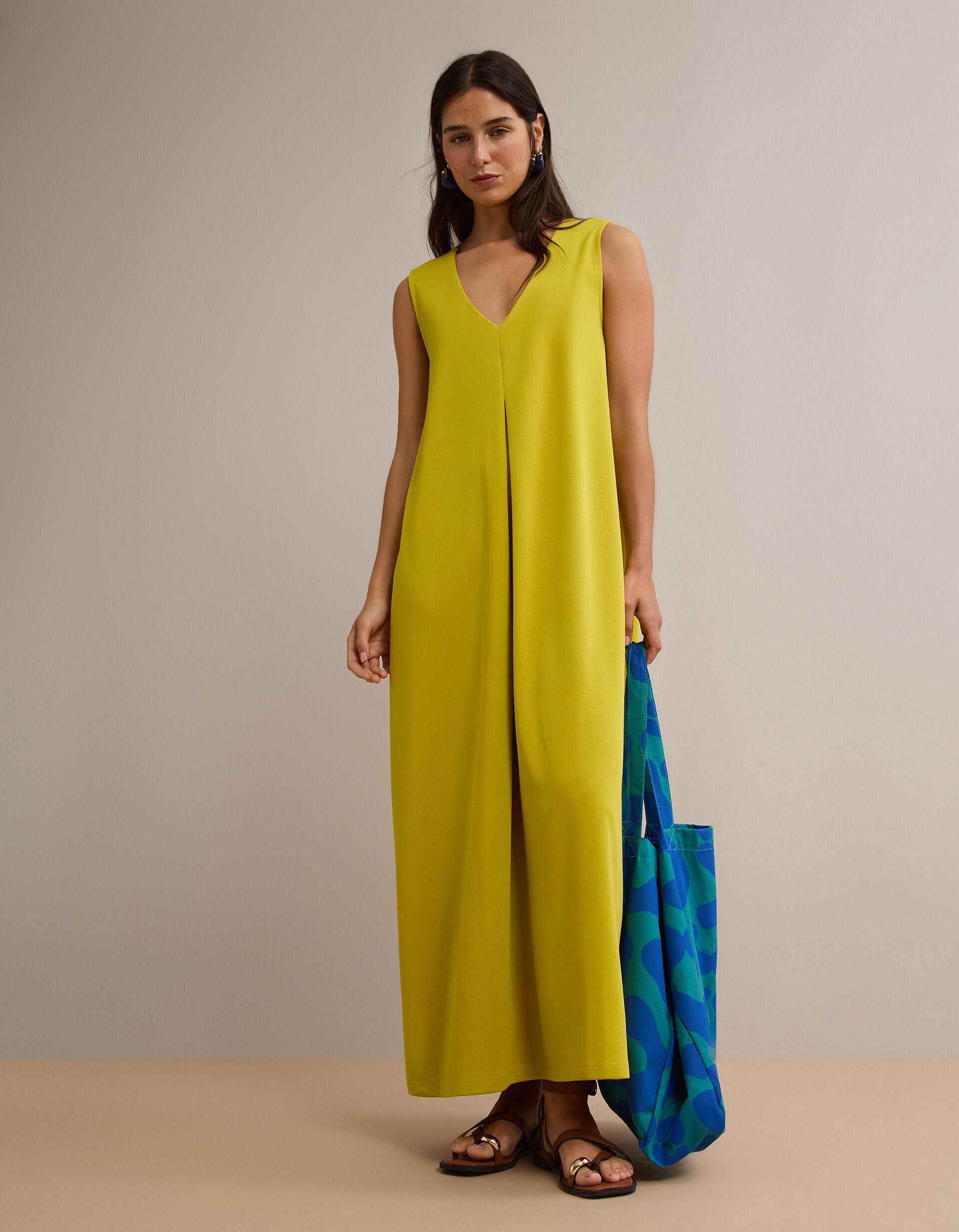 Comprar Online Vestido Comprido, Mulher, Amarelo