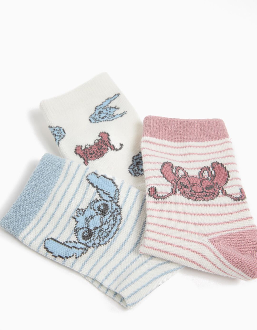 Pack 3 Pares de Meias 'Lilo e Stitch', Menina, Multicor 