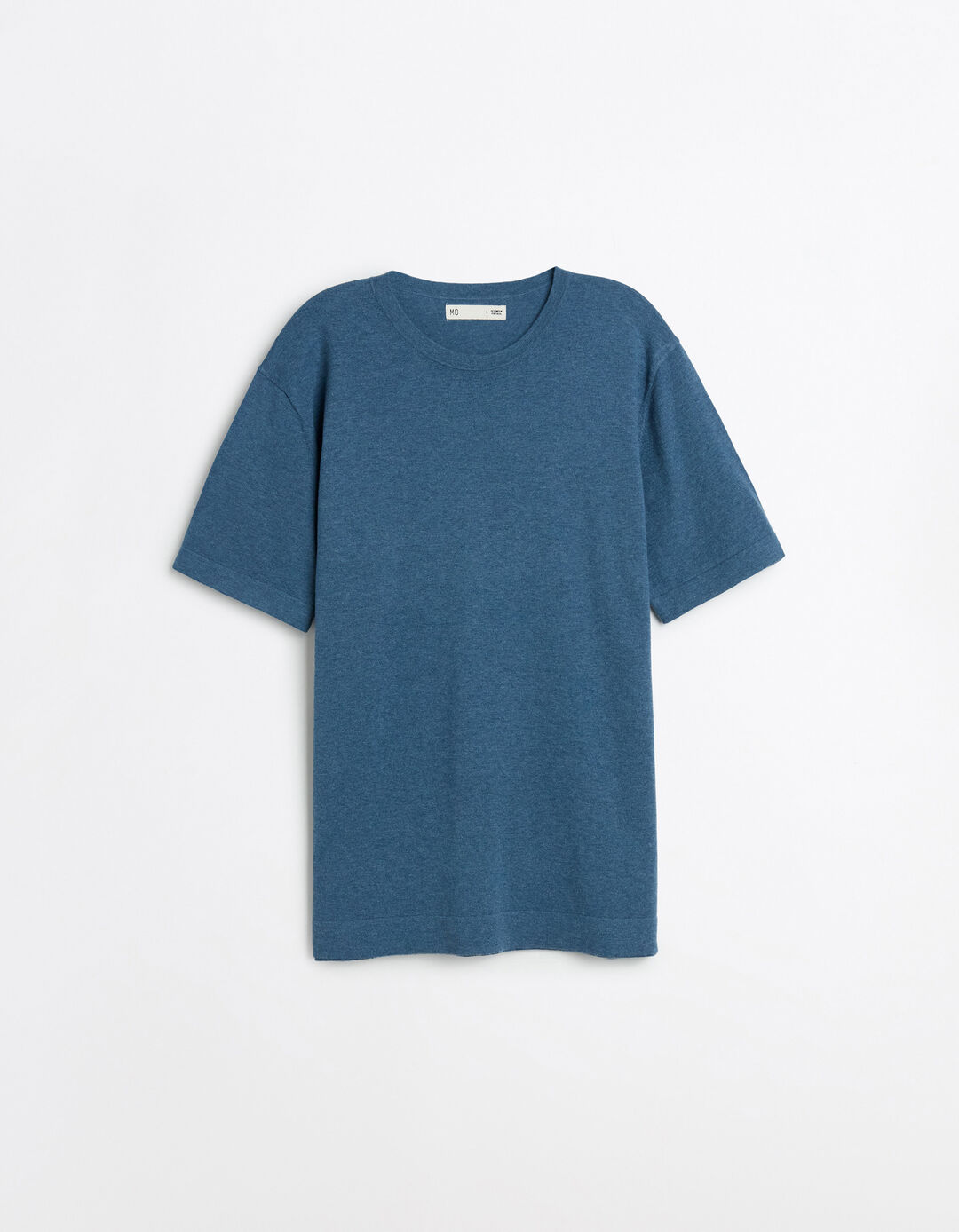 T-shirt de Malha com Caxemira, Homem, Azul