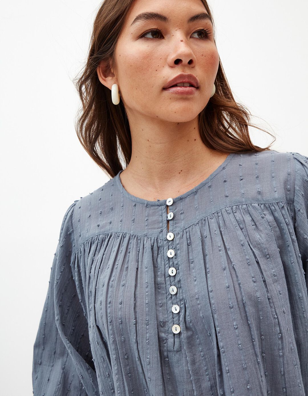 Blusa de Algodão, Mulher, Azul