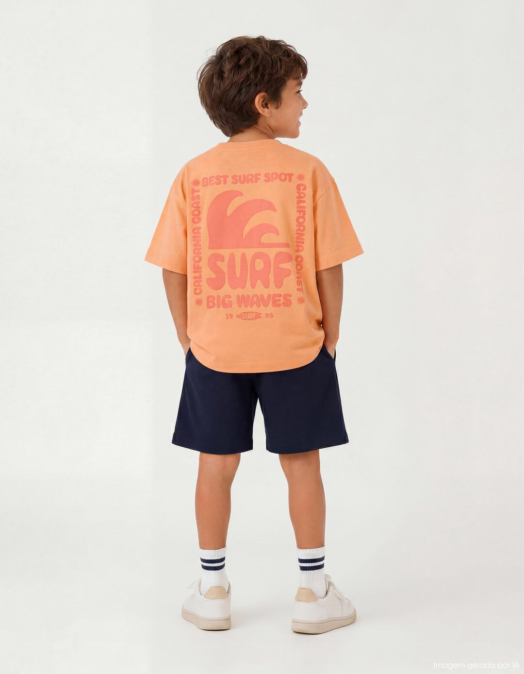 Conjunto T-shirt e Cal&ccedil;&otilde;es, Menino, Laranja Claro