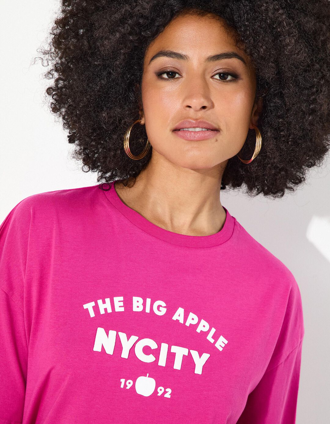 T-shirt Print, Mulher, Rosa Escuro 