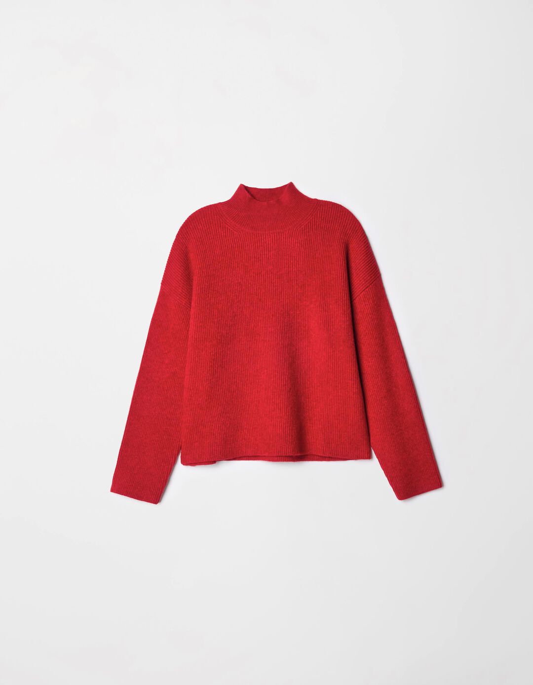 Camisola de Malha Gola Subida, Mulher, Vermelho