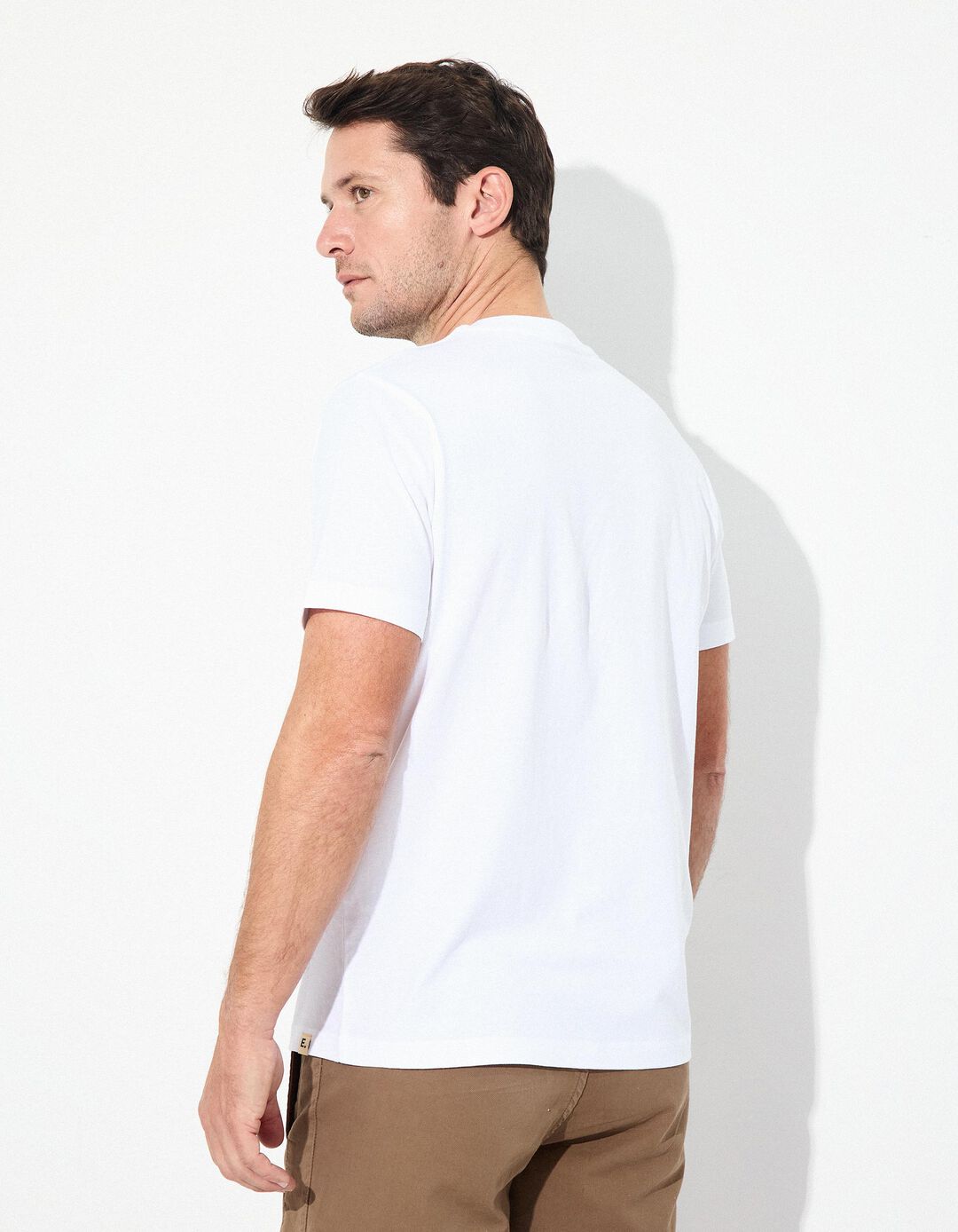 T-shirt Jersey com Bolso, Homem, Branco