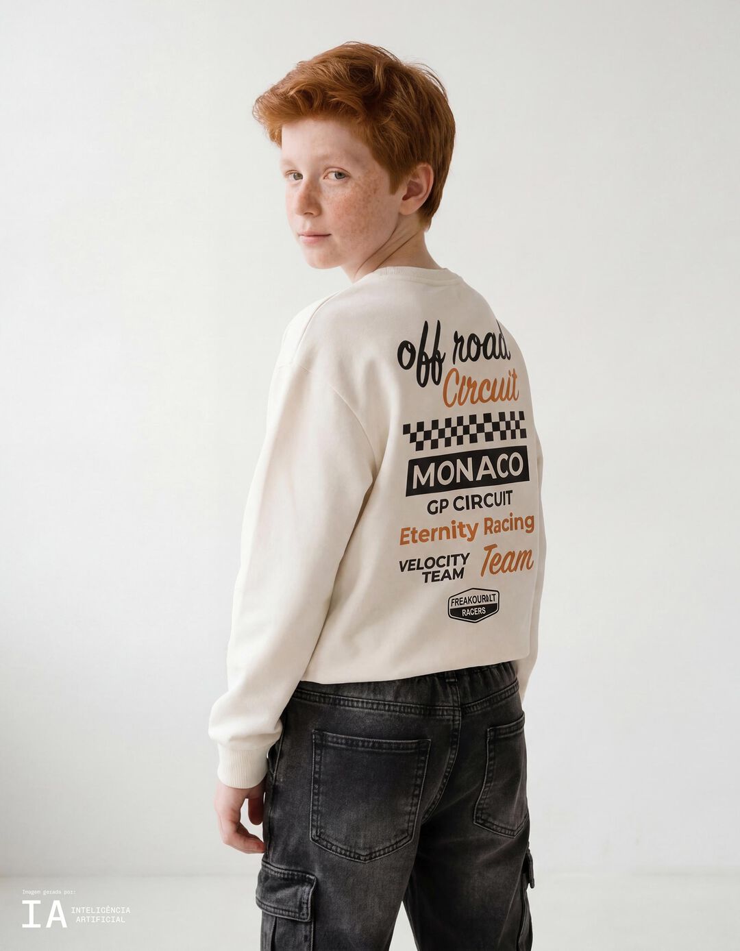Sweatshirt de Felpa, Menino, Branco