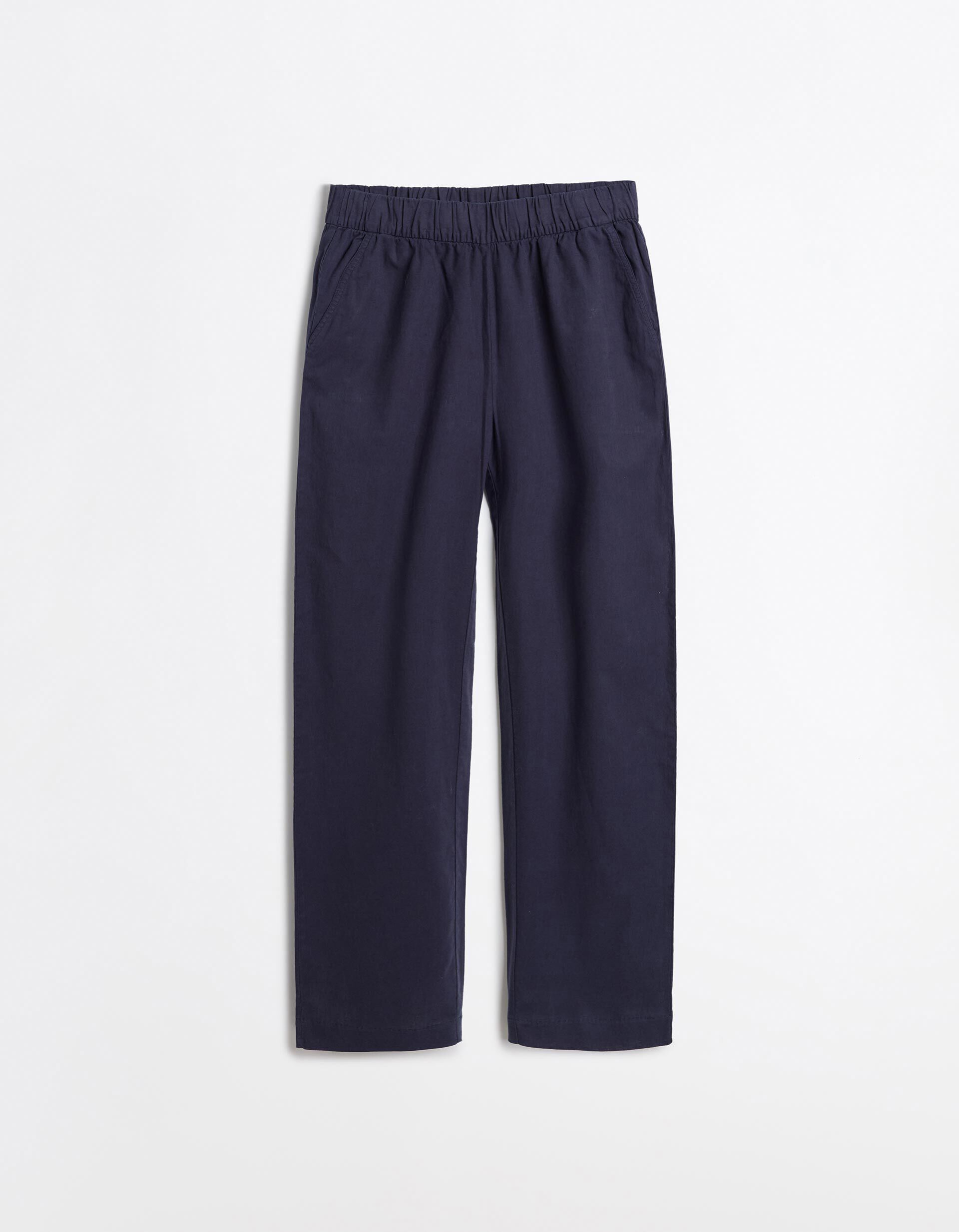Comprar Online Cal&ccedil;as Com Linho, Mulher, Azul Escuro
