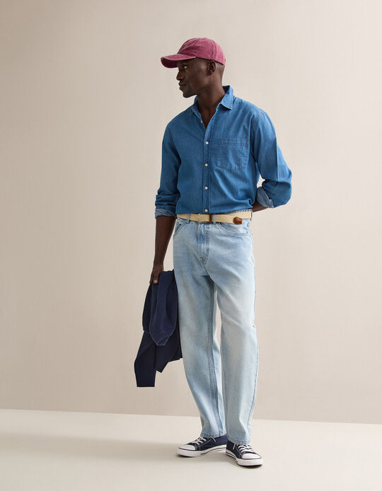 Comprar Online Cal&ccedil;as de Ganga 'Loose Fit', Homem, Azul