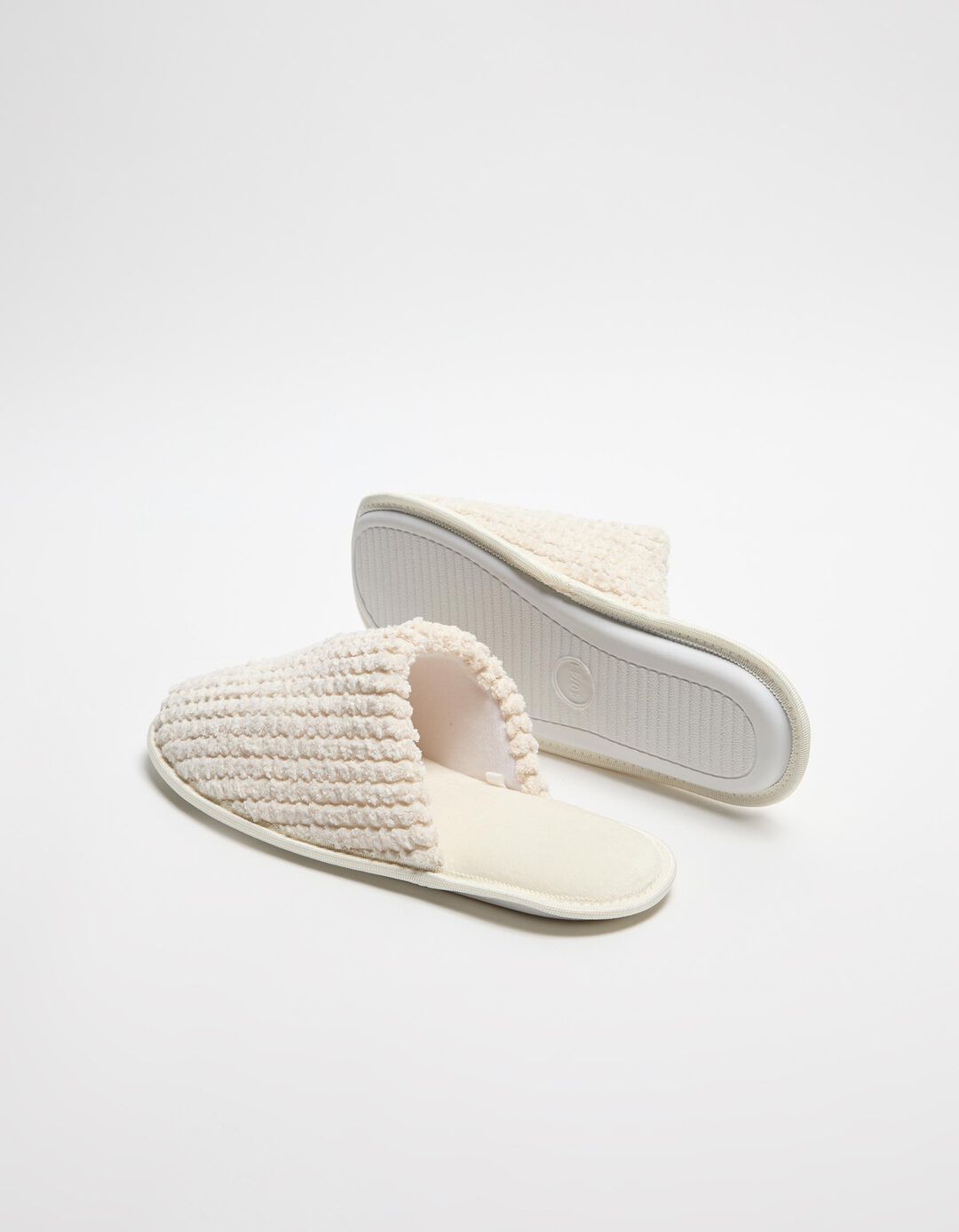 Chinelos de Quarto Textura, Mulher, Branco