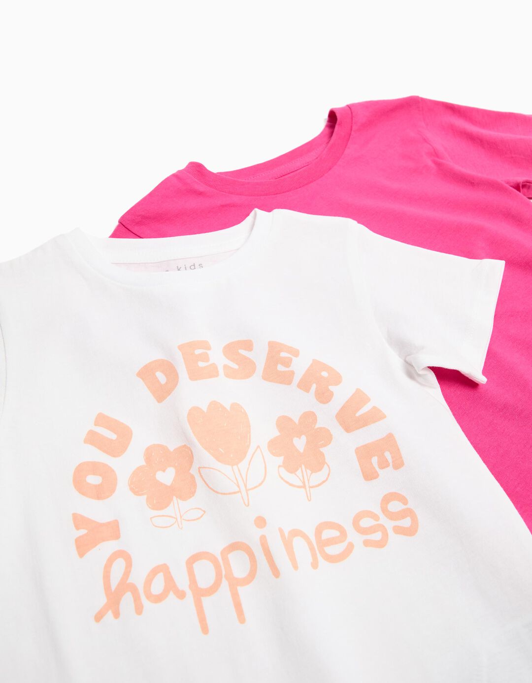 Pack 2 T-shirts, Menina, Rosa Escuro
