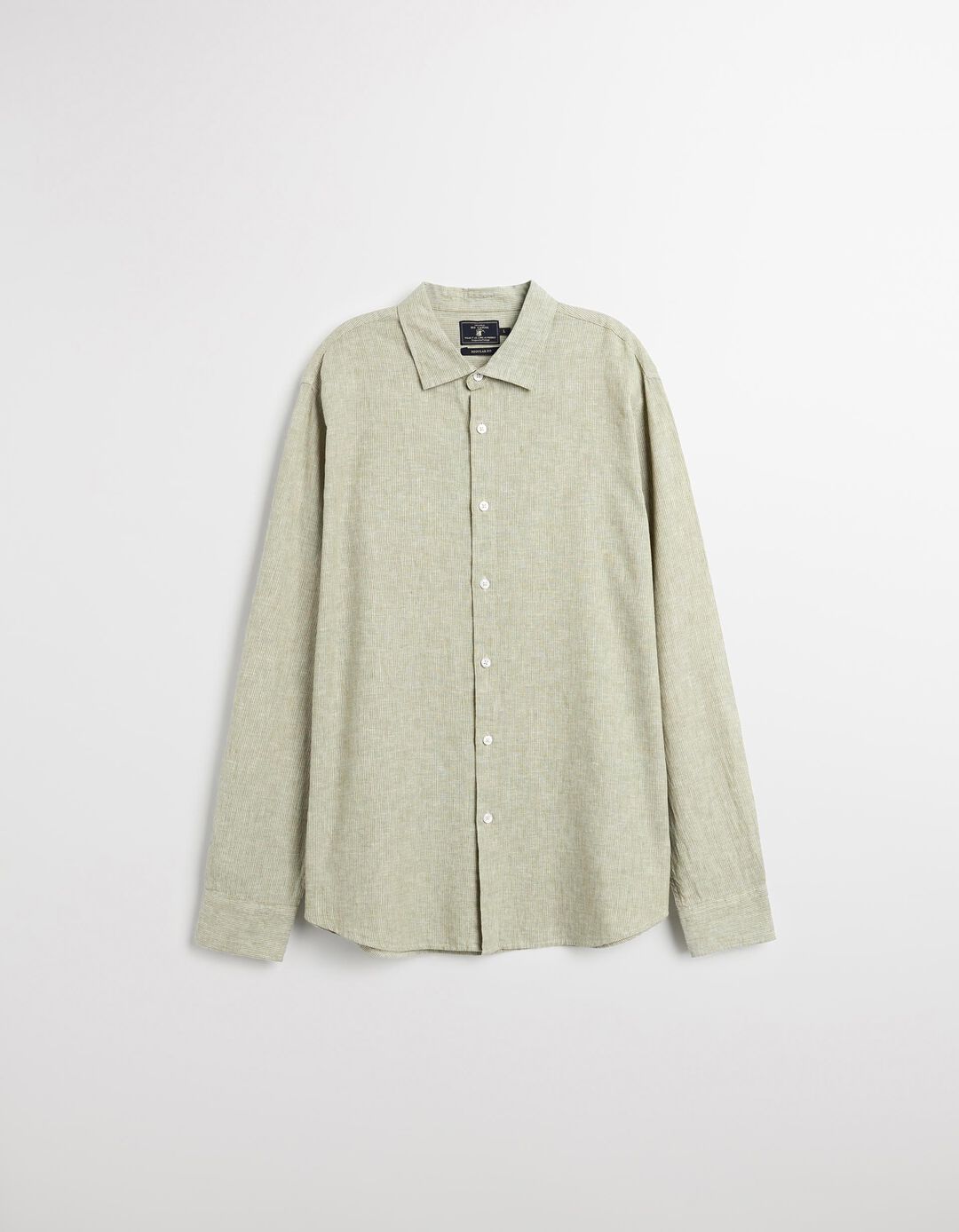 Camisa com Linho, Homem, Verde Escuro