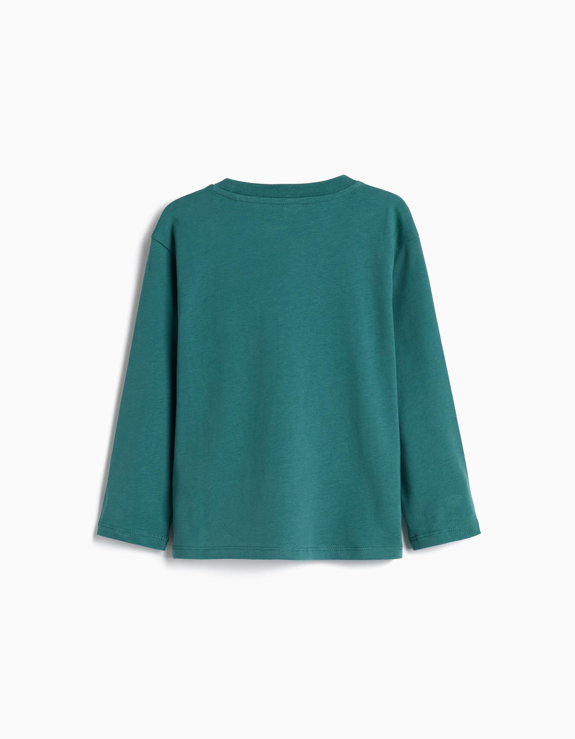 Comprar Online T-shirt De Manga Comprida, Menino, Verde Escuro