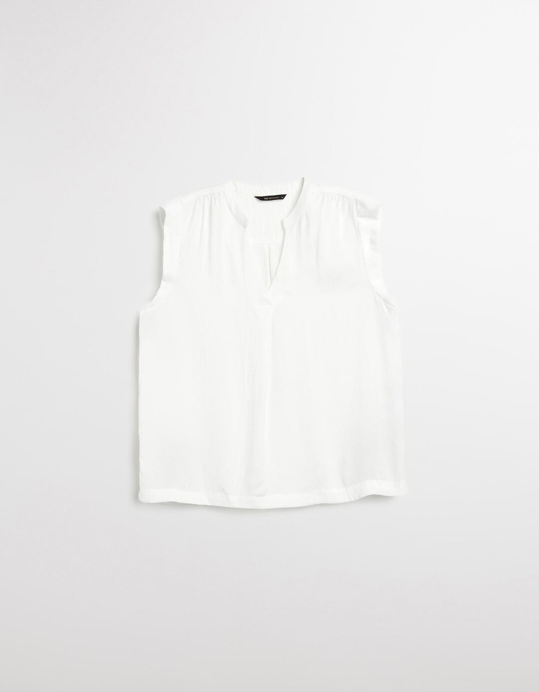 Blusa Decote em V, Mulher, Bege Claro 