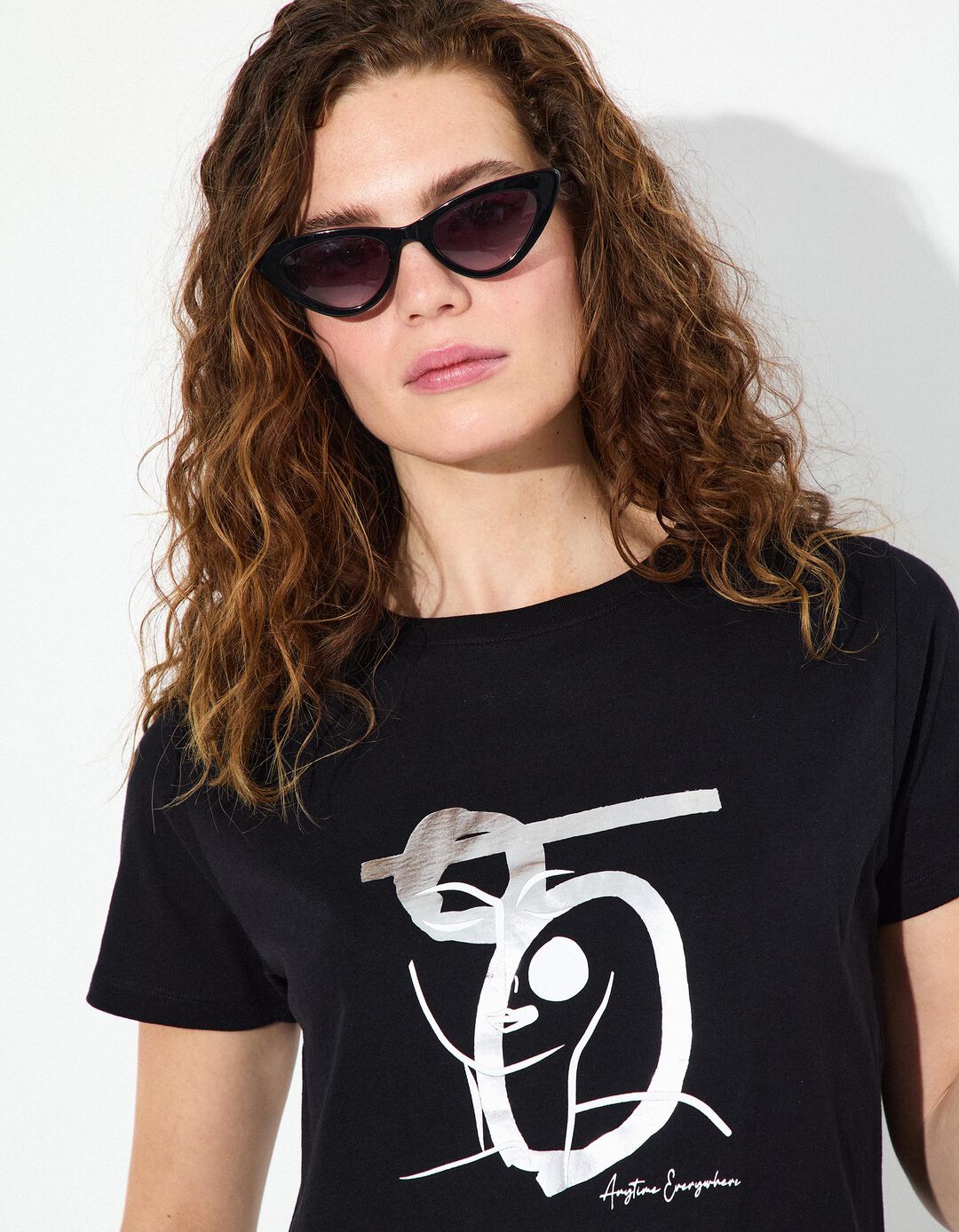T-shirt, Mulher, Preto