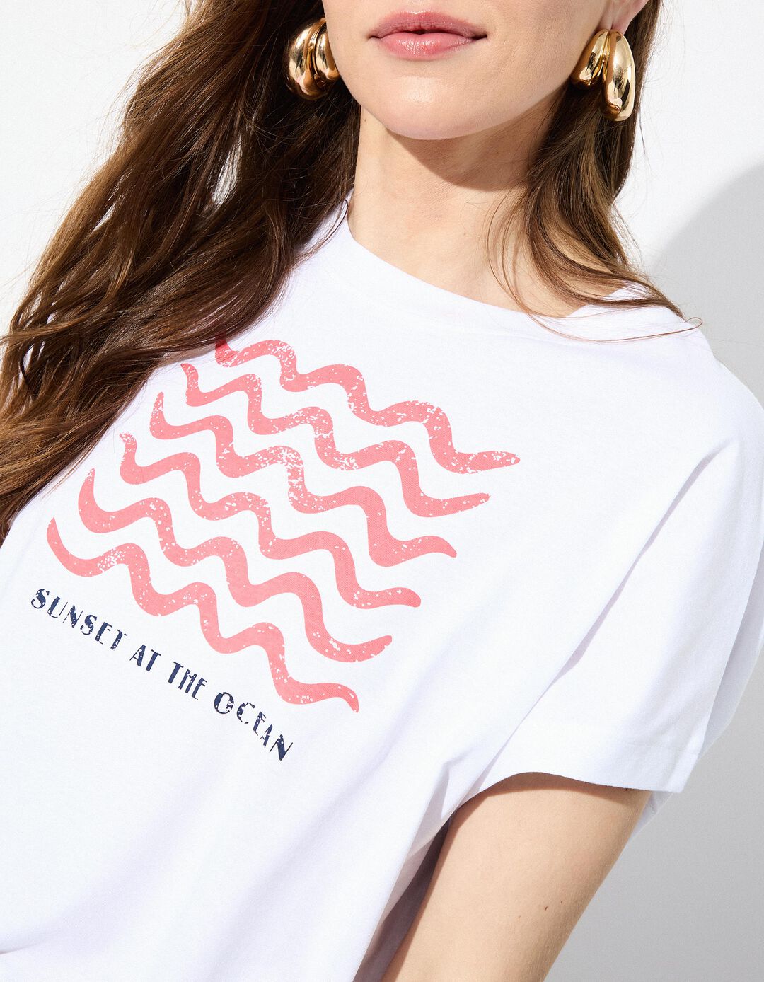 T-shirt Print, Mulher, Branco