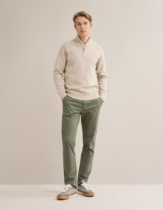 Comprar Online Cal&ccedil;as Chino Slim, Homem, Verde Escuro