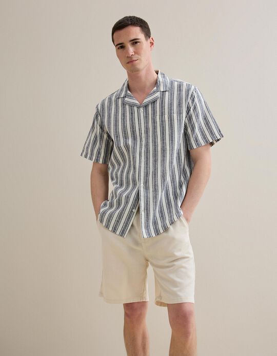 Comprar Online Camisa Resort com Linho, Homem, Azul Escuro